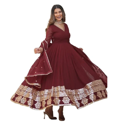 Fashion Basket Havy Georgette Embroidered Anarkali Dress for Women