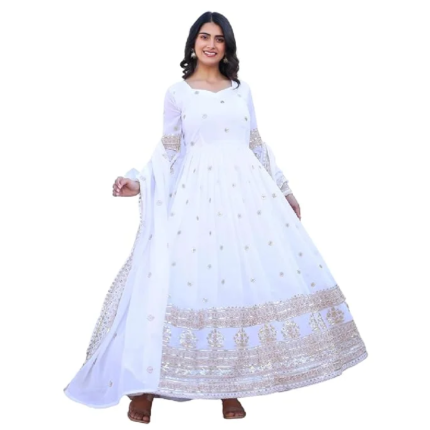 Fashion Basket Georegtte Anarkali Long Dress for Women
