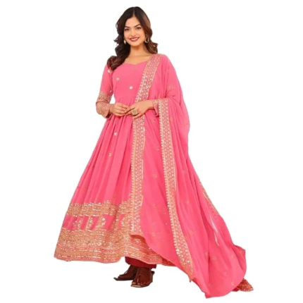 Fashion Basket Georegtte Anarkali Long Dress for Women